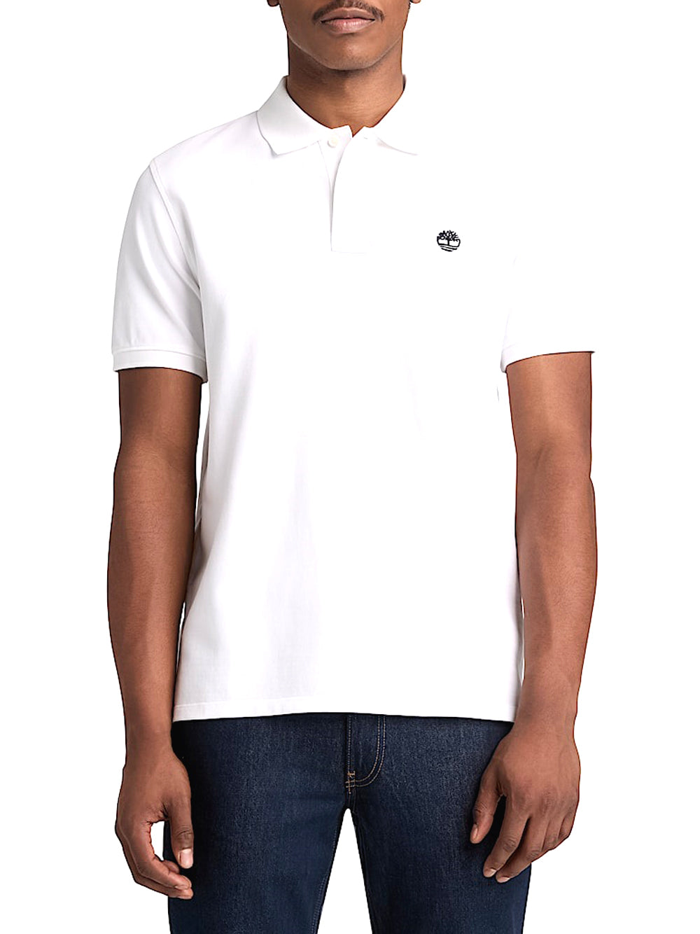 TIMBERLAND Timberland Polo in Piqué a Maniche Corte Millers River da Uomo in Bianco WHITE