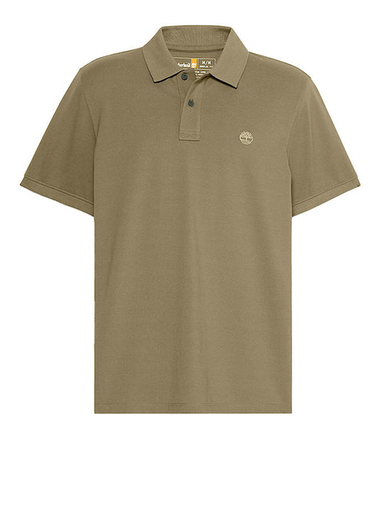 TIMBERLAND Polo Timberland in Piqué a Maniche Corte Millers River da Uomo in Verde Leaf Green