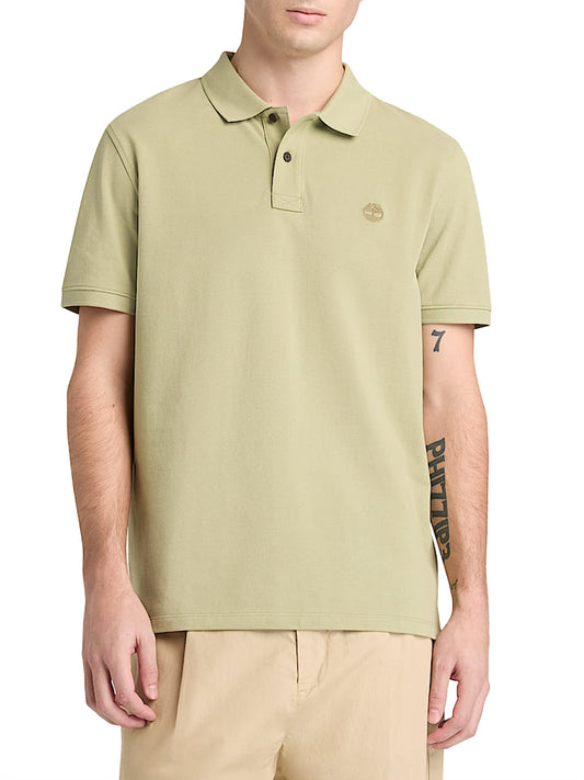 TIMBERLAND Timberland Polo in Piqué a Maniche Corte Millers River da Uomo in verde Verde