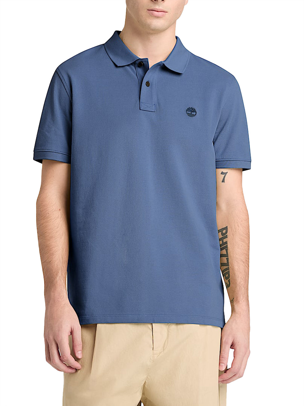 TIMBERLAND Timberland Polo in Piqué a Maniche Corte Millers River da Uomo in blu scuro Oceana