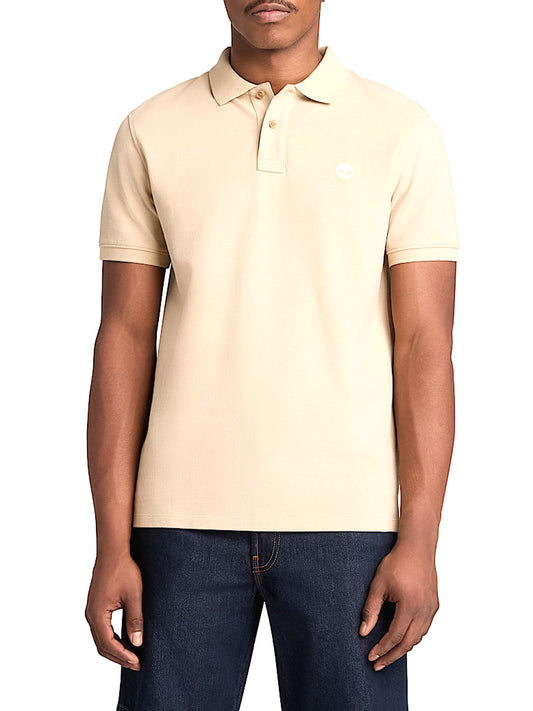 TIMBERLAND Timberland Polo in Piqué a Maniche Corte Millers River da Uomo in beige SAFARI