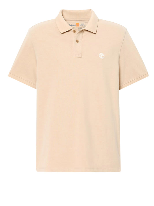 TIMBERLAND Timberland Polo in Piqué a Maniche Corte Millers River da Uomo in beige SAFARI