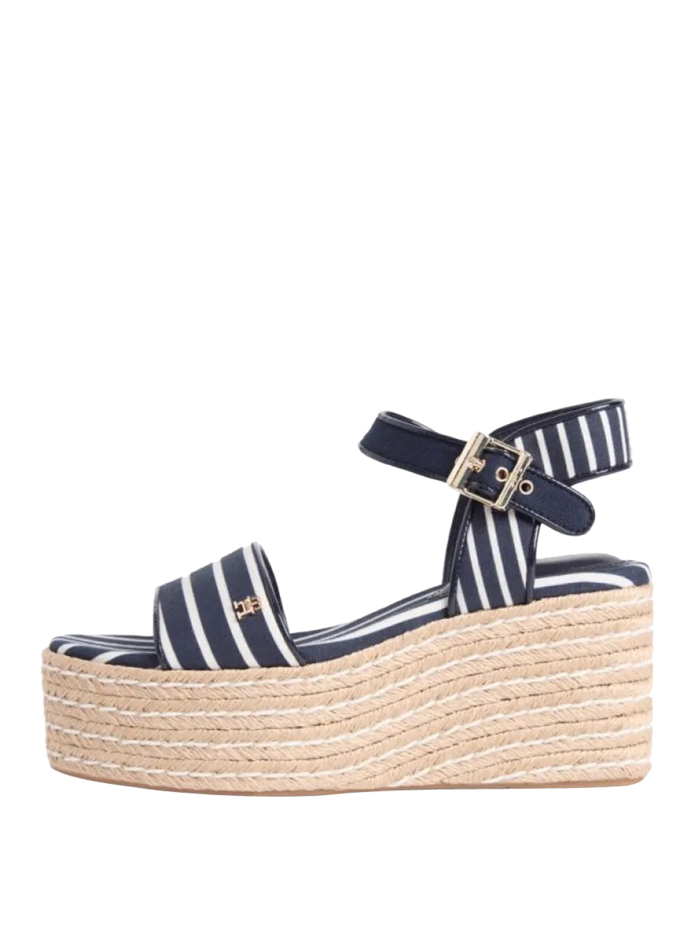 TOMMY HILFIGER 2USCITA Sandalo Tommy Hilfiger Breton Stripe Platform Wedge Espadrilles Navy Space Blue