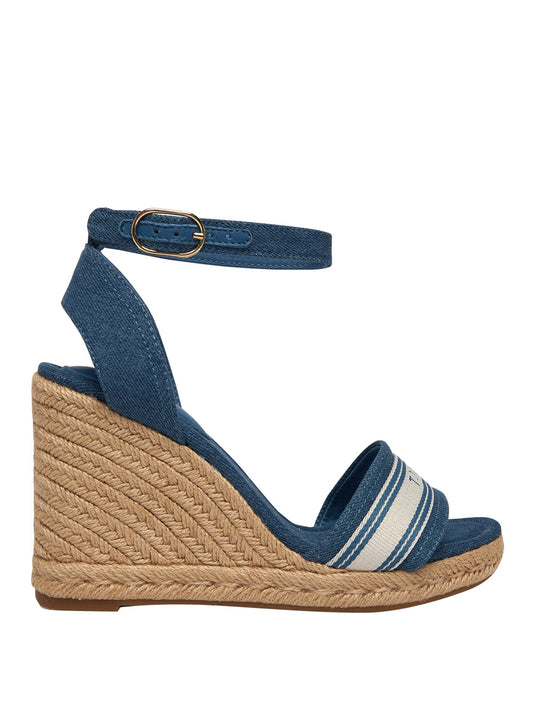 TOMMY HILFIGER 2USCITA Sandalo Tommy Hilfiger Espadrillas High Wedge Espad Webbing Denim DENIM