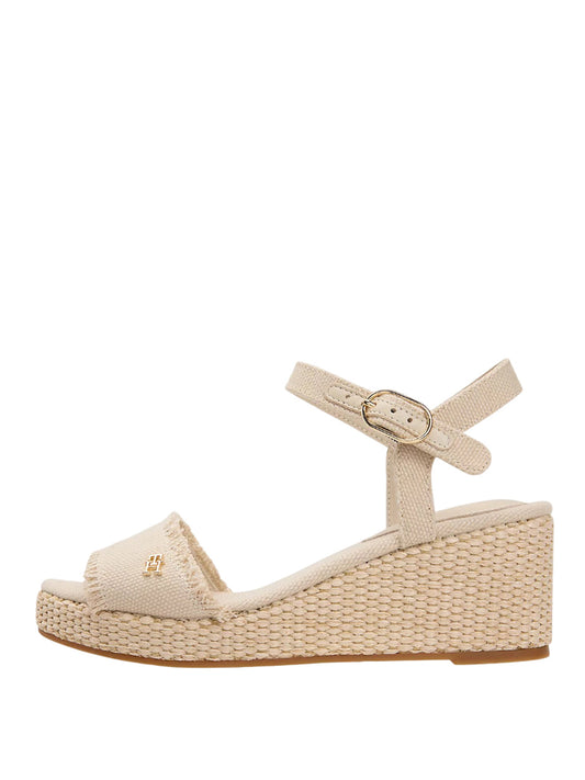 TOMMY HILFIGER 2USCITA Sandalo Tommy Hilfiger Espadrillas In Tessuto Con Plateau Beige Classic Beige