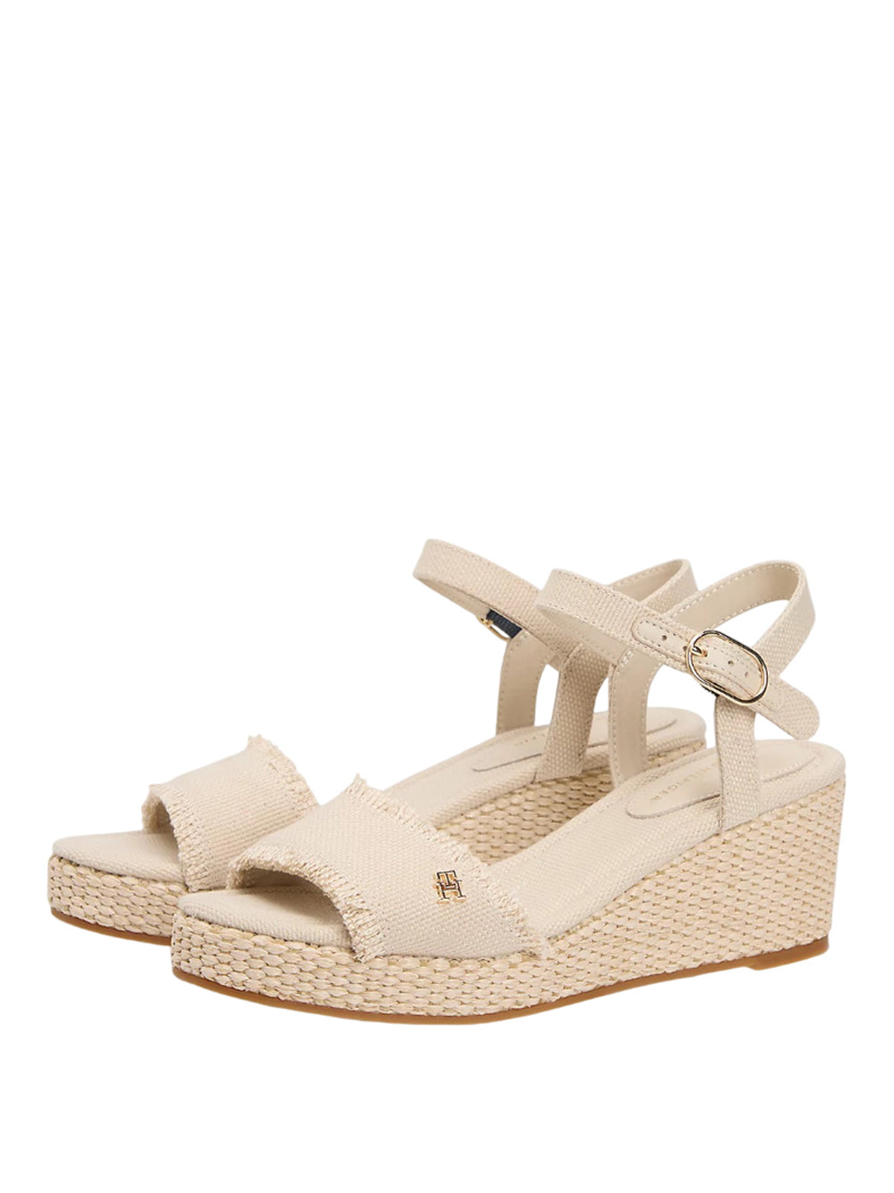 TOMMY HILFIGER 2USCITA Sandalo Tommy Hilfiger Espadrillas In Tessuto Con Plateau Beige Classic Beige