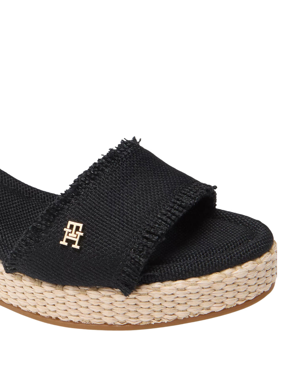TOMMY HILFIGER 2USCITA Sandalo Tommy Hilfiger Espadrillas In Tessuto Con Plateau Nero BLACK