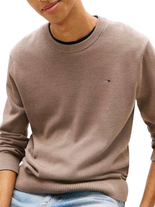TOMMY JEANS 2USCITA Tommy Jeans Pullover Flag Slim Fit Leggero - Marrone Ivy Mink