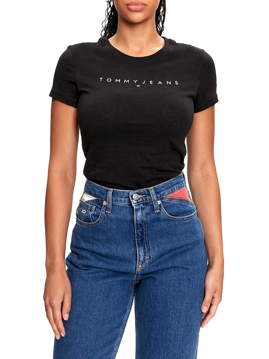 TOMMY JEANS 2USCITA Tommy Jeans T-Shirt Slim Linear Tee - Nero Black 1
