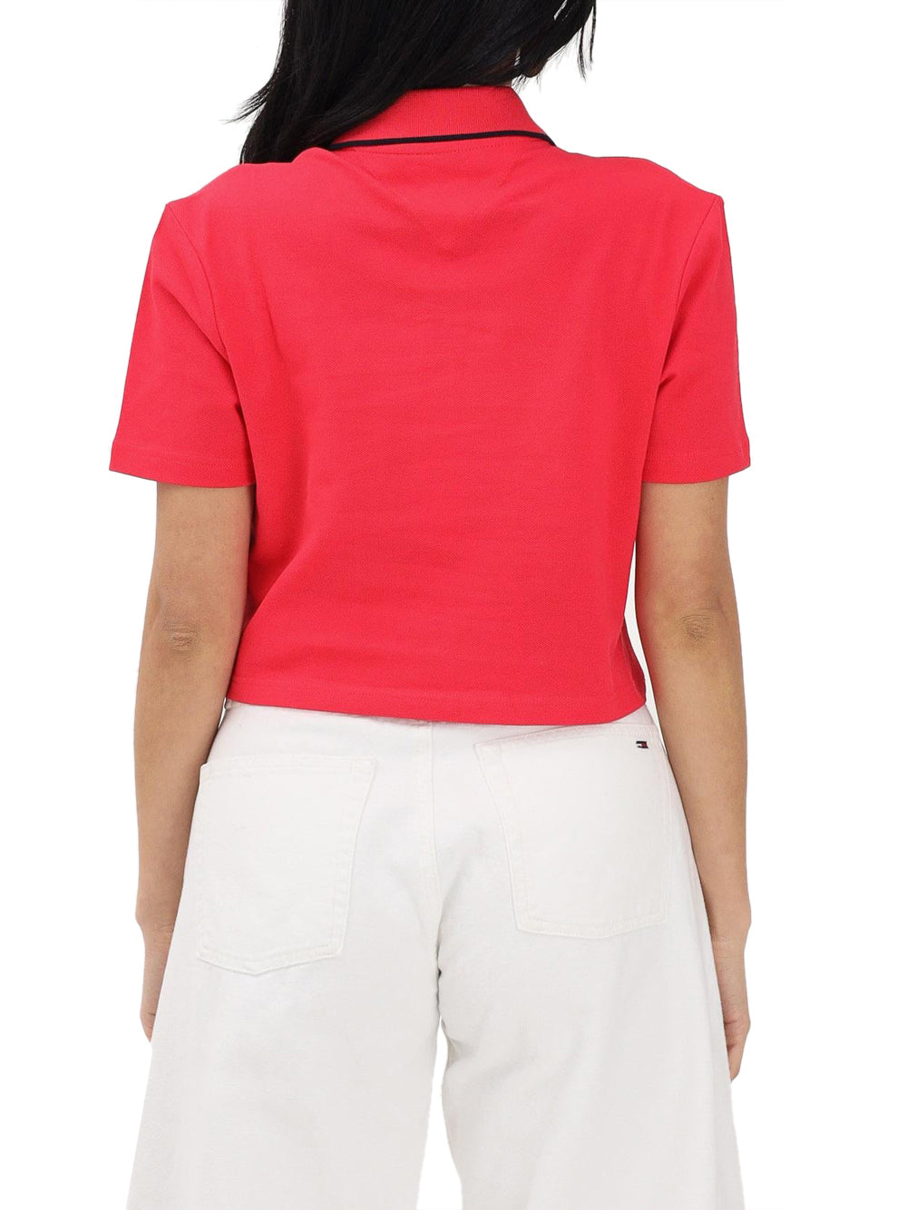 TOMMY JEANS 2USCITA Tommy Jeans Polo Crop Badge - Rosso Red Alert