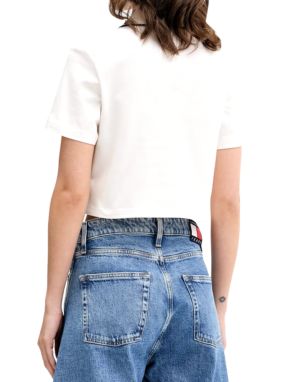 TOMMY JEANS 2USCITA Tommy Jeans Polo Crop Badge - Ecru Ecru