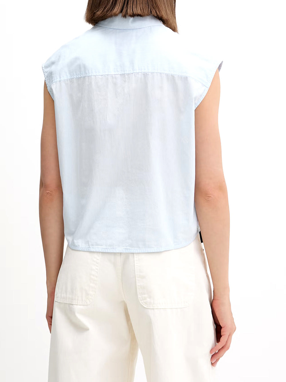 TOMMY JEANS 2USCITA Tommy Jeans Camicia Tjw Tie Front Poplin - Celeste Light Powdery Blue / Stripe