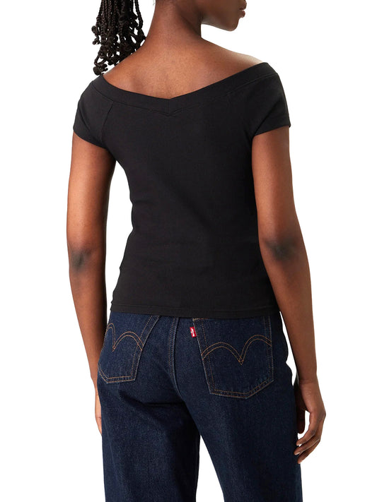 TOMMY JEANS 2USCITA Tommy Jeans Blusa Slim Fit Off Shoulde - Nero BLACK