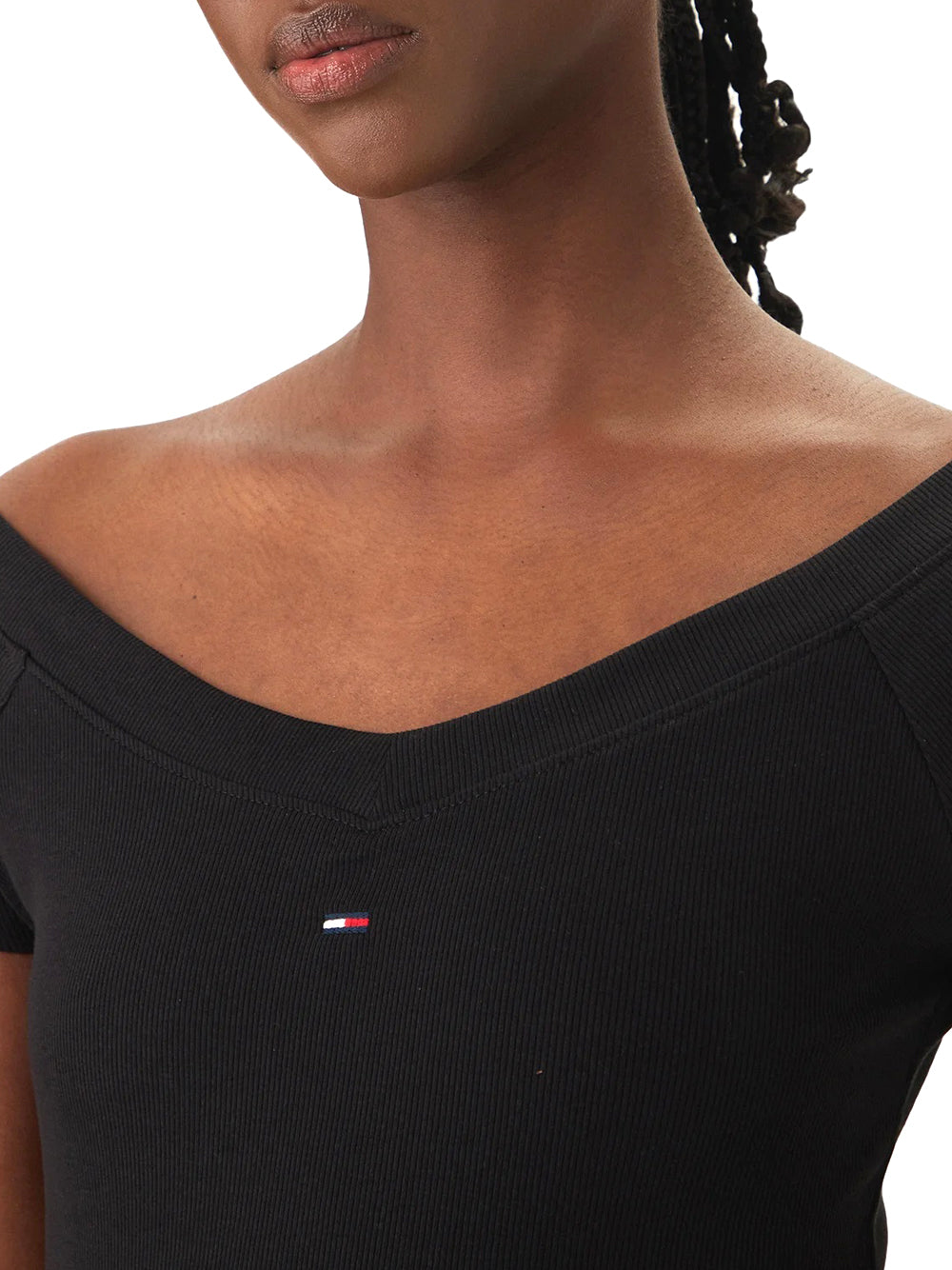 TOMMY JEANS 2USCITA Tommy Jeans Blusa Slim Fit Off Shoulde - Nero BLACK