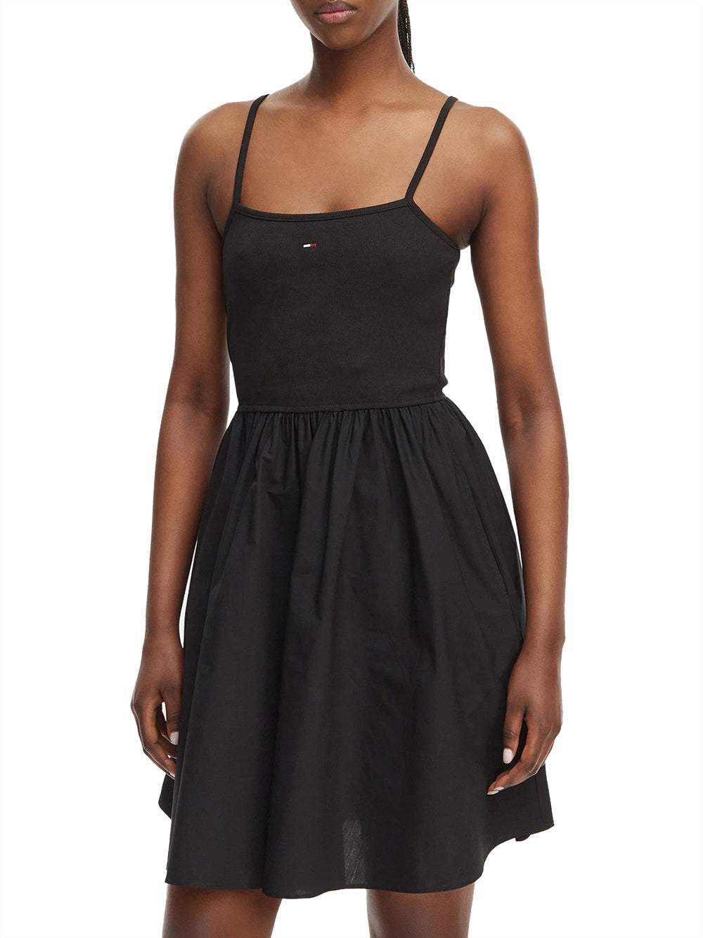 TOMMY JEANS 2USCITA Tommy Hilfiger Abito Poplin Mix - Nero BLACK
