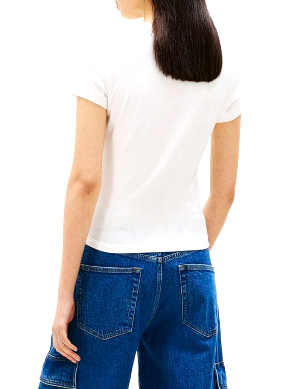 TOMMY JEANS 2USCITA Tommy Jeans T-shirt Slim Fit Con Bandierina Ondulata - Ecru Ecru