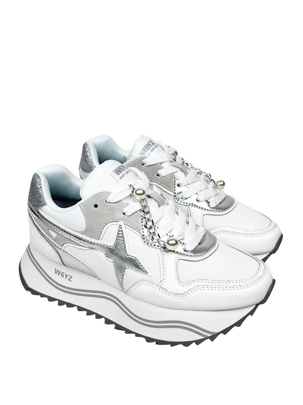 W6YZ W6yz Sneakers Deva - Bianco Argento BIANCO/ARGENTO