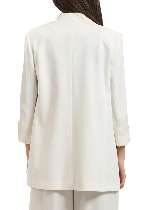 YES ZEE Blazer Yes Zee Con Manica A 3/4 - Bianco Gesso