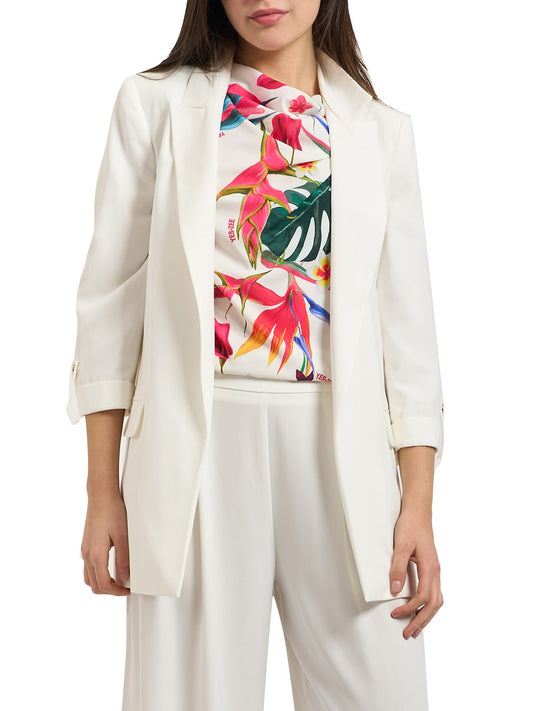 YES ZEE Blazer Yes Zee Con Manica A 3/4 - Bianco Gesso