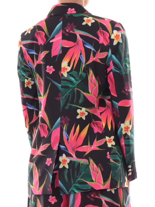YES ZEE Giacca In Tessunto Stampato Yes Zee - Floreale FLORAL