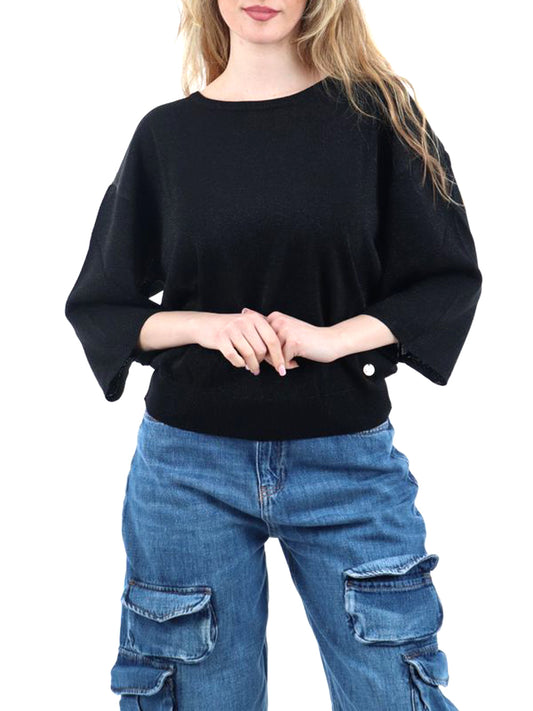 YES ZEE Maglia Manica Ampia Yes Zee - Nero Nero