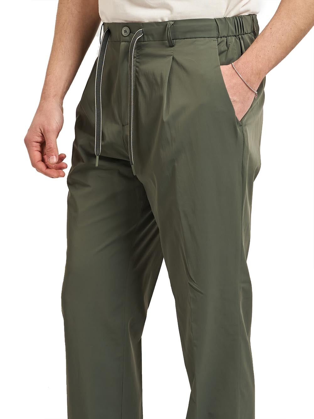 YES ZEE Pantalone Con Coulisse Elastico Fianchi Yes Zee - Verde Verde