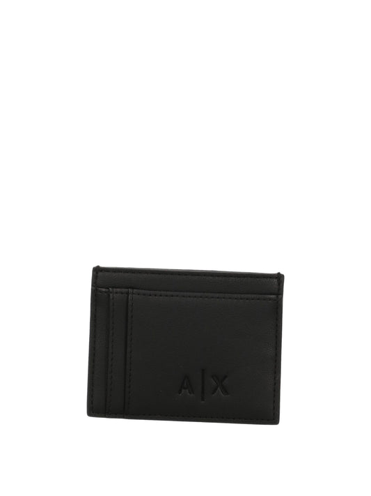 ARMANI EXCHANGE Armani Exchange Porta Carte Logo Frontale Nero Black/Forged Iron