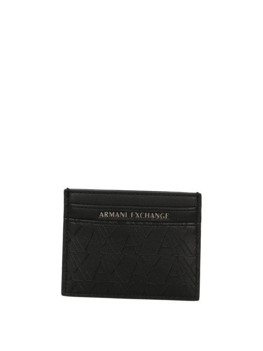 ARMANI EXCHANGE Armani Exchange Porta Carte Logo Frontale Nero Black/Forged Iron