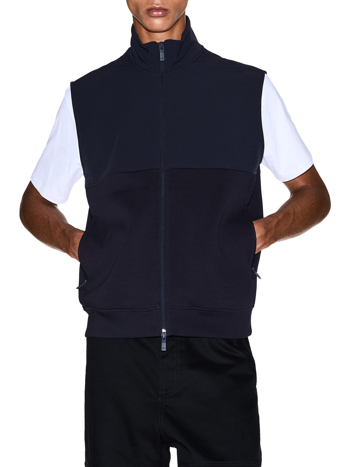 ARMANI EXCHANGE Armani Exchange Gilet Collo alto Essenziale - Navy Deep Navy