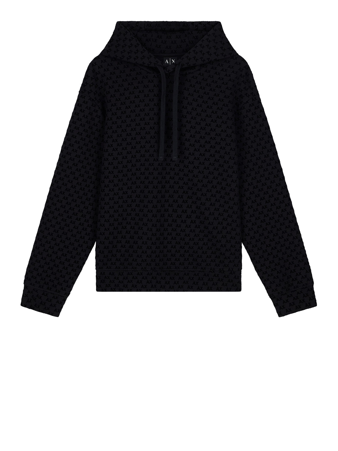 ARMANI EXCHANGE Felpa Armani Exchange Monogramma All Over - Nero BLACK