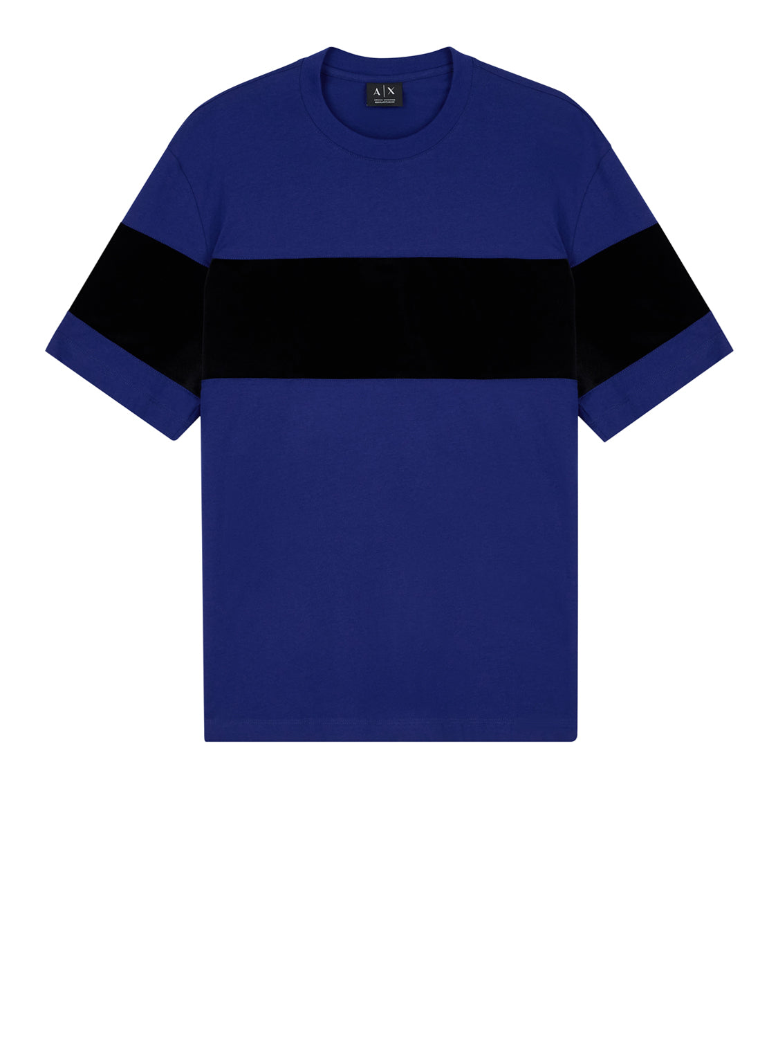 ARMANI EXCHANGE Armani Exchange T-Shirt Up For Party In Jersey Con Banda Orizzontale - Blu Blue Depths