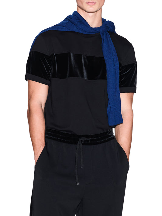 ARMANI EXCHANGE T-Shirt Armani Exchange Up For Party In Jersey Con Banda Orizzontale - Nero BLACK