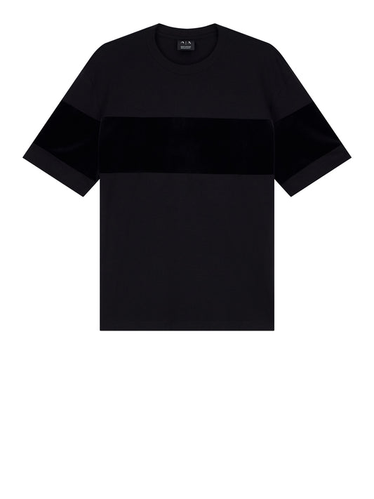 ARMANI EXCHANGE T-Shirt Armani Exchange Up For Party In Jersey Con Banda Orizzontale - Nero BLACK