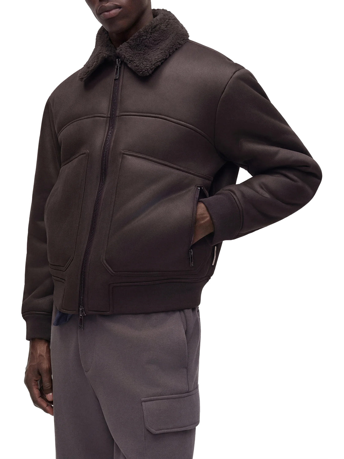 ARMANI EXCHANGE Giubbino Blouson Vestibilità Regolare - Marrone Licorice
