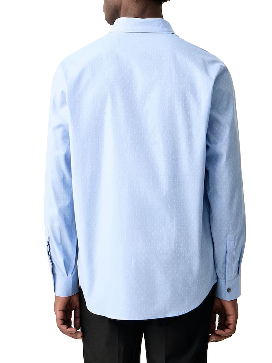 ARMANI EXCHANGE Camicia Regular Fit In Cotone Jacquard Armani Exchange - Light Blue Lt Blue/Ax Off White