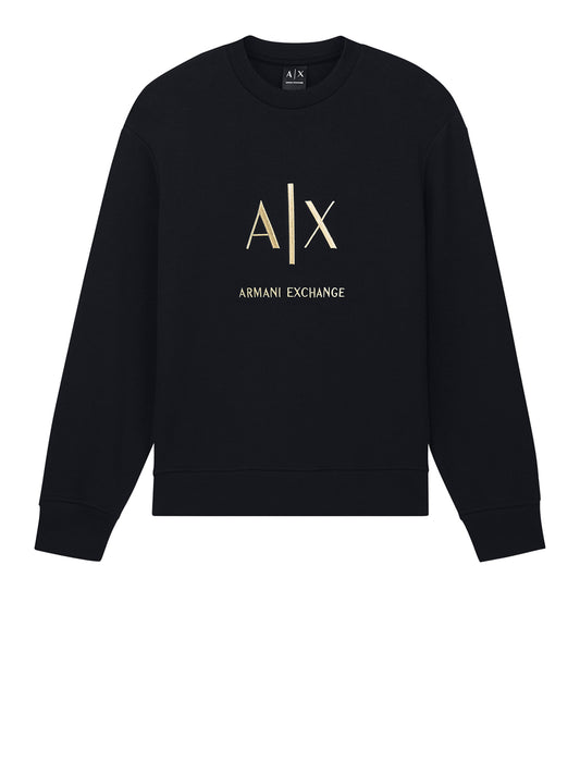 ARMANI EXCHANGE Felpa Armani Exchange Logo Frontale Nero BLACK