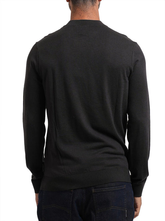 ARMANI EXCHANGE Pullover Regular Fit In Lyocell E Lana Con Dettagli A Coste Armani Exchange - Licorice Licorice