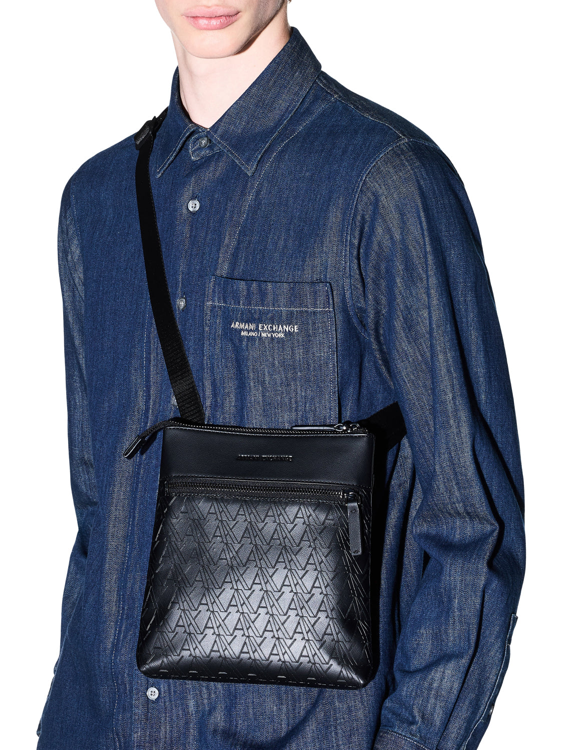 ARMANI EXCHANGE Armani Exchange Borsa A Tracolla Logo Frontale - Nero BLACK