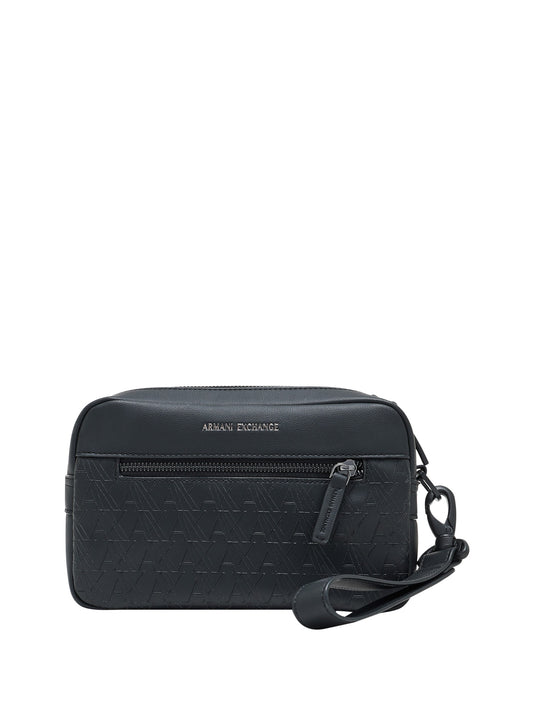 ARMANI EXCHANGE Beauty case Armani Exchange effetto pelle con logo in rilievo Nero BLACK