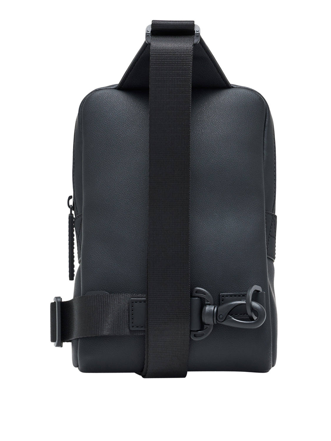 ARMANI EXCHANGE Armani Exchange Zaino In Tessuto Spalmato Con Logo E Tasca Zip - Nero Black / Black