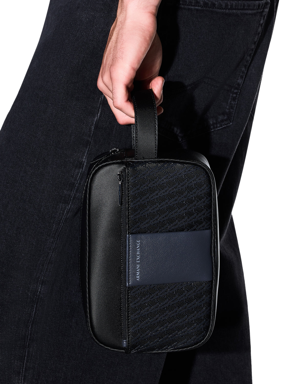 ARMANI EXCHANGE Armani Exchange Beauty Case Logo Frontale Nero Black/Forged Iron