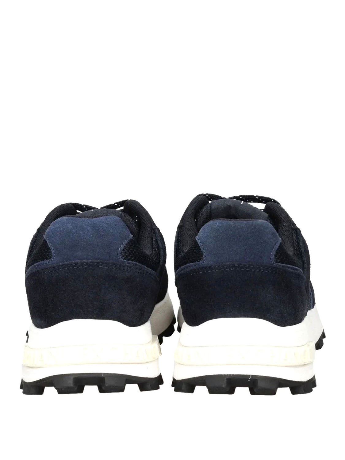 ARMANI EXCHANGE Sneakers In Camoscio E Mesh Con Logo All Over Armani Exchange - Blu Deep Navy+Big Dipper