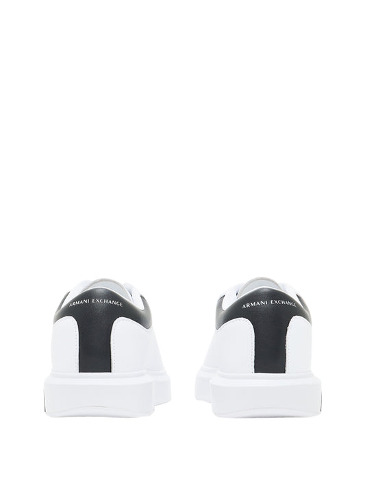 ARMANI EXCHANGE Sneakers Armani Exchange Logo Stampato - Bianco Nero Op.White+Black