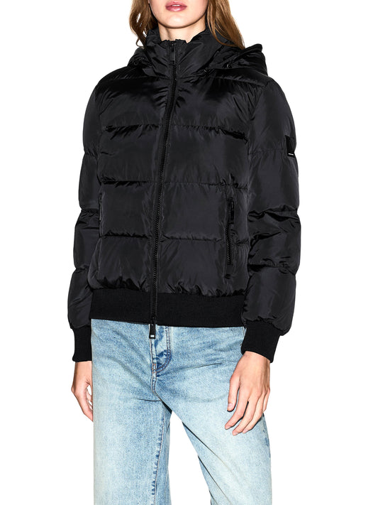 ARMANI EXCHANGE Armani Exchange Piumino Trapuntato Con Cappuccio E Finiture A Costine - Nero BLACK