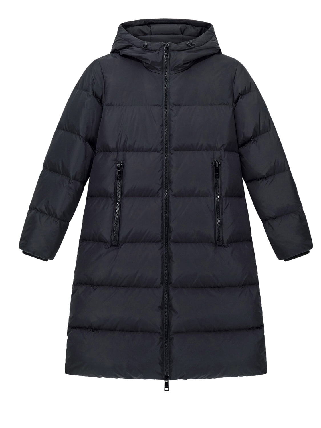 ARMANI EXCHANGE Piumino Armani Exchange Lungo Trapuntato Con Cappuccio E Chiusura Zip Icon - Nero BLACK