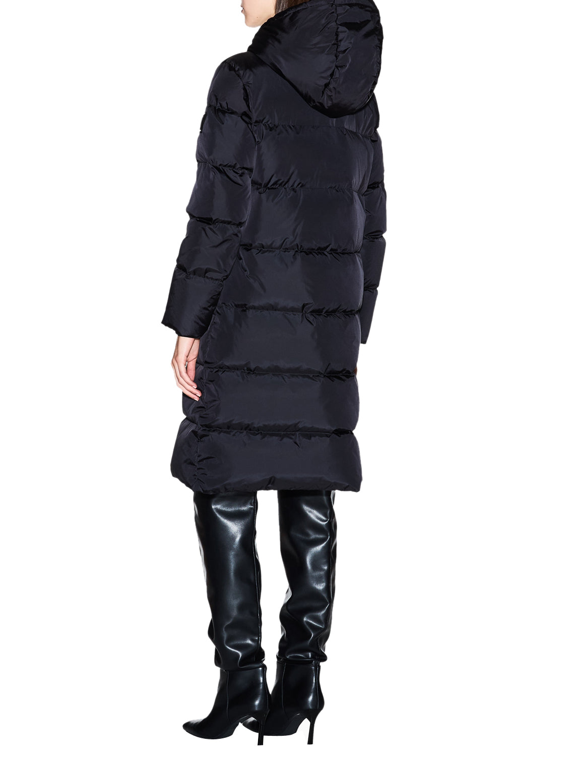 ARMANI EXCHANGE Piumino Armani Exchange Lungo Trapuntato Con Cappuccio E Chiusura Zip Icon - Nero BLACK