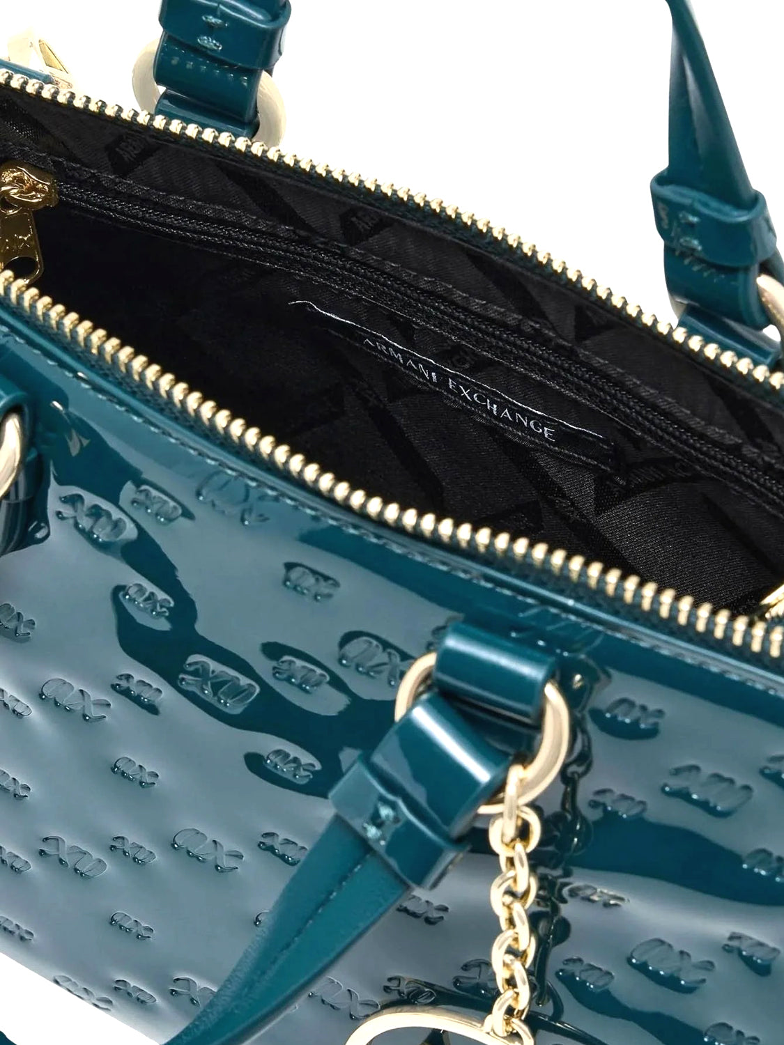 ARMANI EXCHANGE Borsa Lucida Con Motivo In Rilievo E Tracolla Removibile Armani Exchange - Mystery Mystery