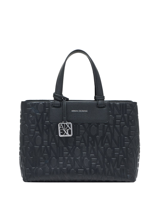 ARMANI EXCHANGE Armani Exchange Borsa Shopper Logo Frontale Nero BLACK
