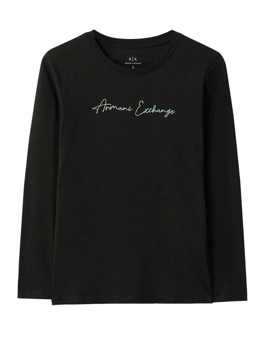 ARMANI EXCHANGE T-Shirt Armani Exchange Logo Frontale - Nero Black / Gold
