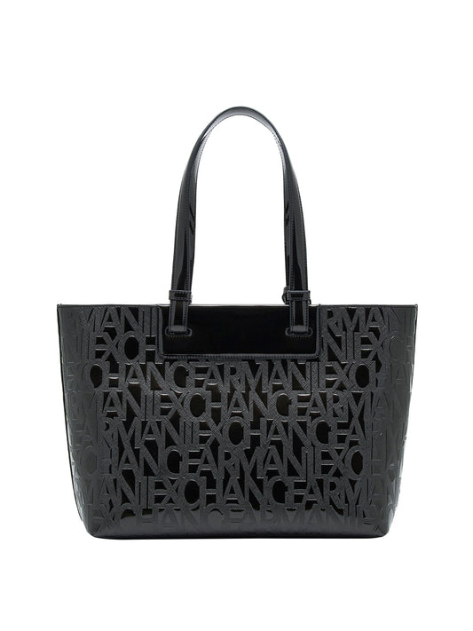 ARMANI EXCHANGE Armani Exchange Borsa Shopper Logo Frontale Nero BLACK